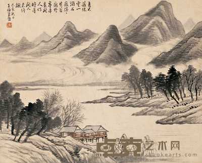 巢勋 1899年作 夏木萧弁?立轴 30.5×37.5
